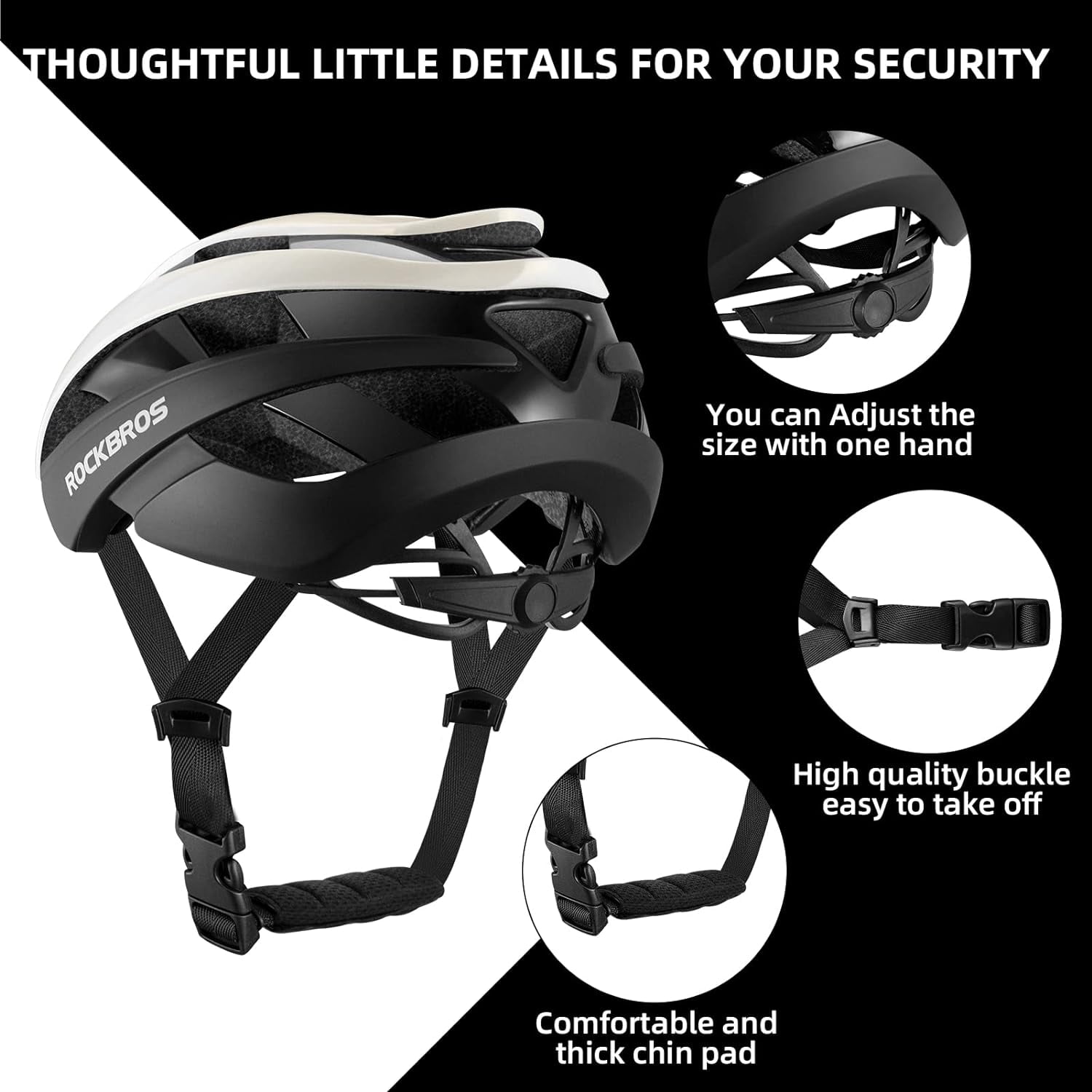 ROCKBROS Bicycle Helmet EPS Shock Absorption Ultralight Adjustable Cycling Helmets