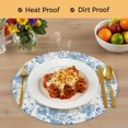 thumbnail image 4 of Navy Blue Flowers Round 15 Inch Placemats Set of 6, Watercolor Summer Botanical Floral HeatResistant Non Slip Place Mats for Dining Table, Wipeable Braided Kitchen Table Mats for Housewarming, 4 of 9