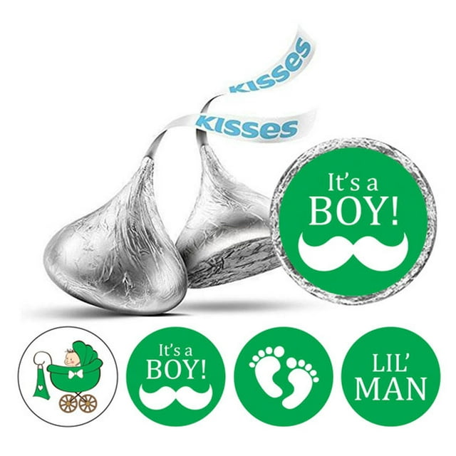 Darling Souvenir Autocollants "It's A Boy" pour Bonbons et Chocolats 190 Pcs Fête - Turquoise Bleu
