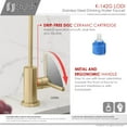 thumbnail image 5 of Stylish Ht 14” Brushed Gold Single Handle Kitchen Faucet with Drinking Water Tap K131GK142G, 5 of 11