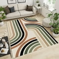 thumbnail image 2 of Bohemian Nordic Rainbow Area Rugs, Abstract Minimalist Medieval Lines Bedroom Decorative Rug, Anti-Slip Backing Washable Carpet for Living Room Bedroom Study Dining Room 5' x 6', 2 of 6
