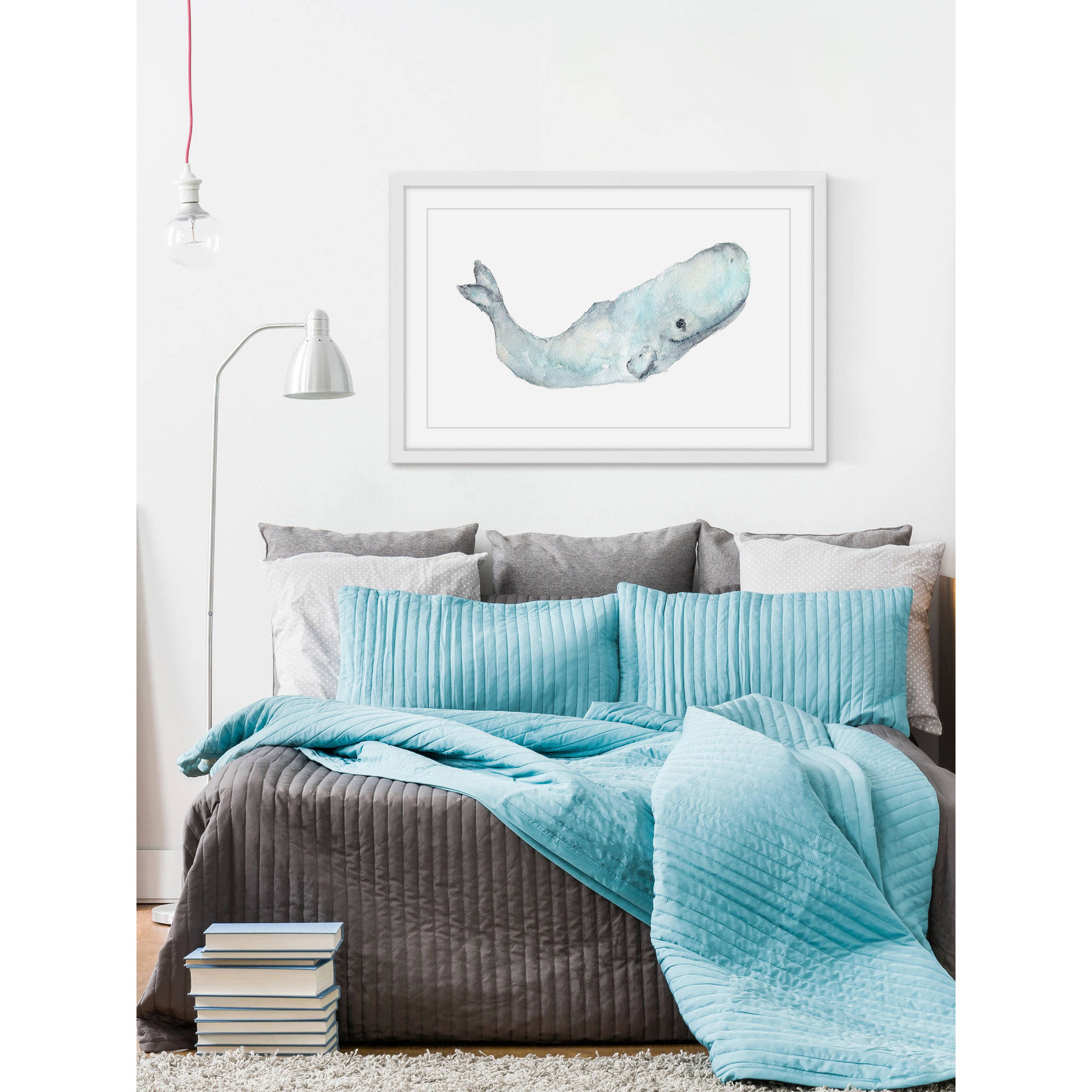 Marmont Hill "Sperm Whale" by Thimble Sparrow Framed Painting Print