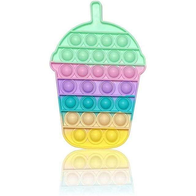 Pop It Push It Fidget Toy - Juguete antiestrés - Juguete sensorial - Autismo - para niños y adultos (té de burbujas)