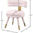 thumbnail image 3 of Meridian Furniture Fitzroy Pink Velvet Dining Chair (Set of 2), 3 of 6