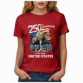 thumbnail image 5 of mgoYE Womens 250 Anniversary T Shirt Eagle and Flag 250 Years 1776-2026 250th Birthday T-Shirt(Red,S), 5 of 8