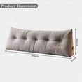 thumbnail image 6 of Desirable Life Headboard Wedge Pillow Queen Size, Delicate Embroidery Triangular Reading Pillow - Ergonomic, Removable Cover w/ Side Pocket Backrest Bolster Pillows, Gray, 6 of 6