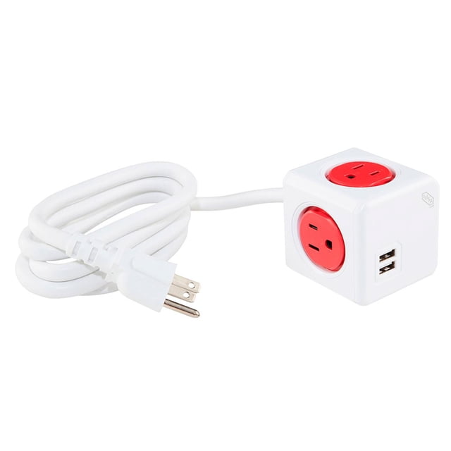 Multicontacto y Supresor de Picos eCUBE, USB y cable 1.5 m blanco