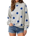thumbnail image 2 of GILIGEGE Womens Polka Dot Sweatshirts Mock Neck Long Sleeve Pullover Tops,Oversized Sweatshirt,Drop Shoulder,Y2K,Fall Fashion Outfits 2026,Soft,Turtleneck,Loose Fit Travel Casual Lounge Outfit Grey M, 2 of 4