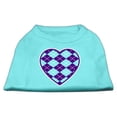 thumbnail image 1 of Chemise à Imprimé Sérigraphie Coeur d'Argyle Aqua XS (8), 1 of 1