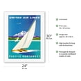 thumbnail image 2 of Pacific Northwest - United Air Lines - Sailboats and Snow Capped Glacier Mountains - Vintage Airline Travel Poster by Joseph Binder c.1960s - Fine Art Rolled Canvas Print 20in x 26in, 2 of 4