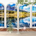 thumbnail image 3 of IDEA4WALL 6pcs Vies from French Window Peel and Stick Wallpaper Removable Wall Murals Large Wall Stickers for Home Decoration, 100"x24", 3 of 5