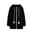thumbnail image 2 of Qiylii Girls Plush Sweatshirt,Bunny Ears Hooded Long Sleeve Zipper Outwear Coat, 2 of 9