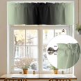 thumbnail image 7 of Ombre Abstract Valances for Windows, 60 x 18in, Gradient Light Green and Black Rod Pocket Kitchen Valance Curtain Light Filtering Window Treatments for Living Room Bedroom, 1 Panel, 7 of 7