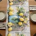 thumbnail image 5 of Rustic Lemon Vases 70 Inch Table Runner, Vintage Botanical Wooden Farmhouse Dresser Scarf Cotton & Linen Tablerunner for Dining/Kitchen Island/Holiday Party Décor 13" x 70", 5 of 9