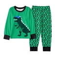 thumbnail image 2 of Angala Outfit For Toddler Boys Cartoon Dinosaur Graphic Long Sleeve Crew Neck Sleepwear Pants Set Boys Fall Casual Clothes, 2 of 3