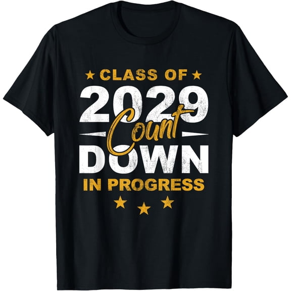 Class Of 2029 Count Down Graduating Fun First Day 8th Grader T-ShirtMen and women can wear, black T-shirts, gifts. Age: M,L,XL 2XL, 3XL, 125XL