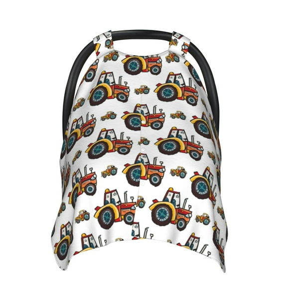 Naloa Cartoon Tractor Baby Car Seat Cover, Breathable Baby Carrier Cover, Multiuse Baby Carrier Cover & Nursing Breastfeeding Cover