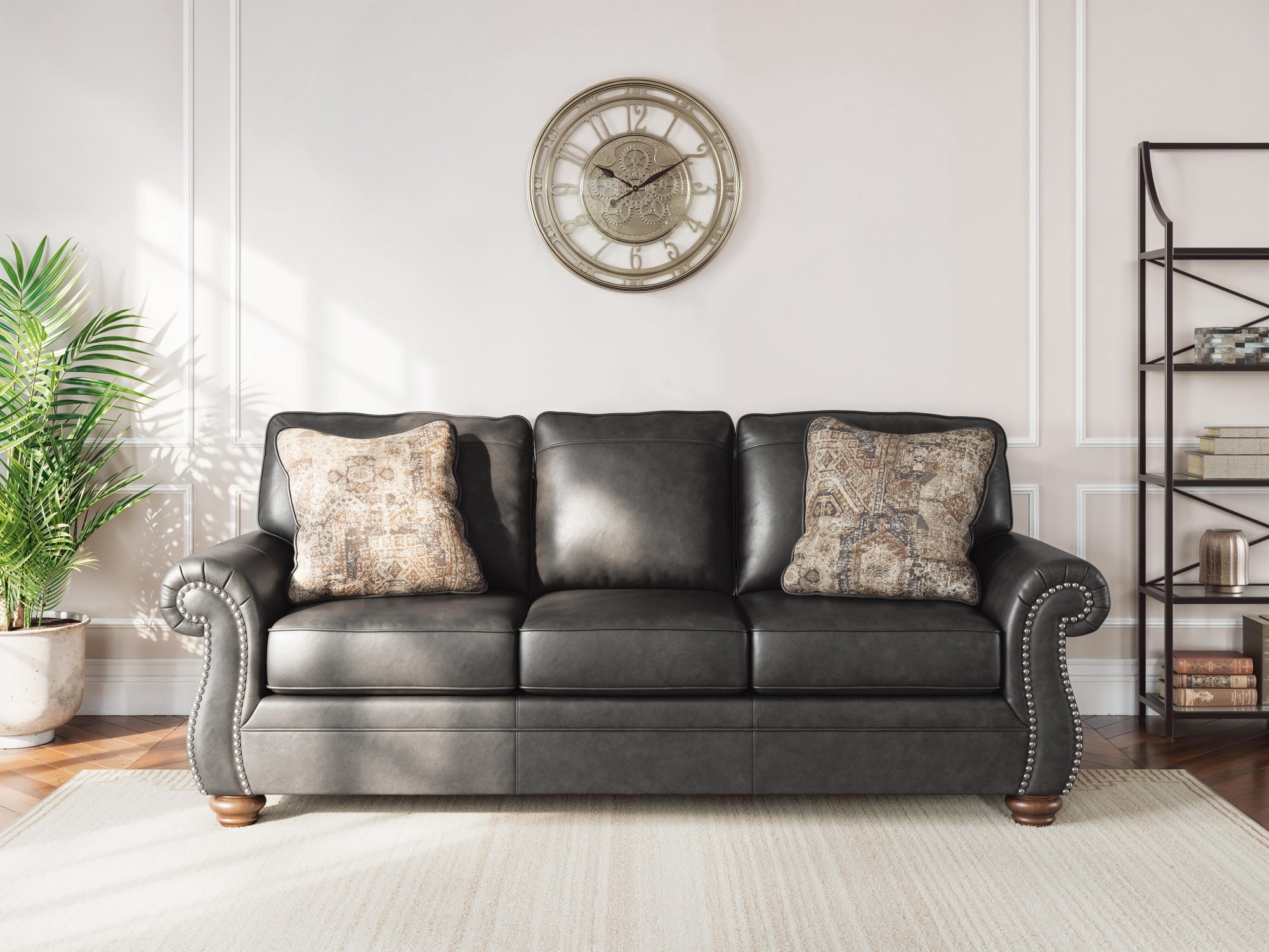 Signature Design by Ashley Gilover Wall Clock, Vintage Gear Design, Champagne Finish