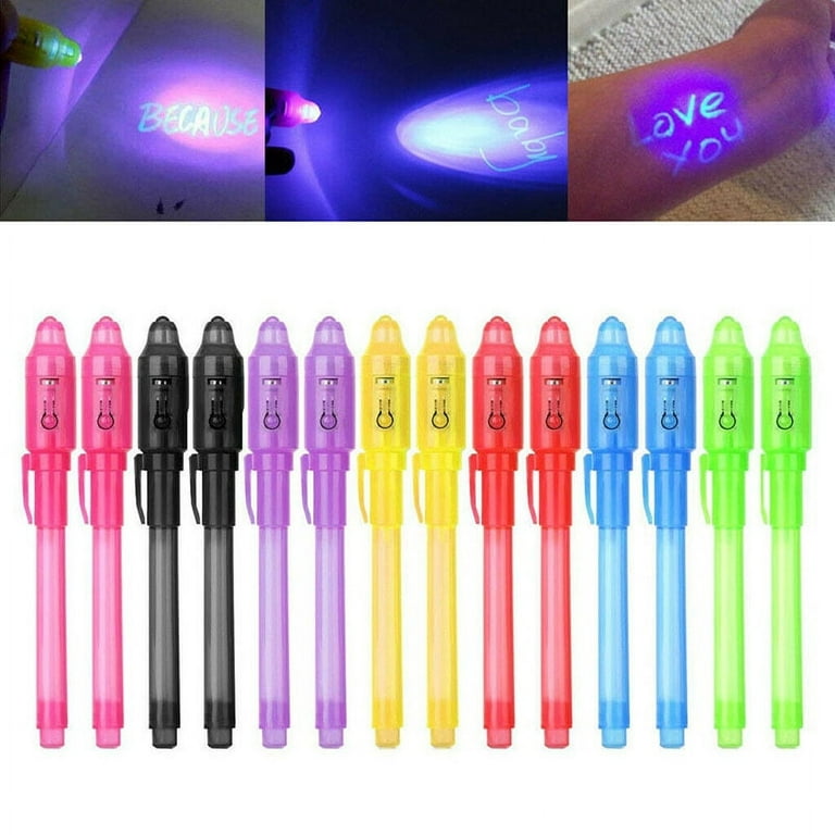 8pcs UV Light Pen Invisible Magic Pencil Secret Fluorescent Pen for Writing  Pad Kids Child Drawing Painting Board 
