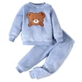 thumbnail image 2 of Amidoa Girls 2 Piece Outfits Fall Winter Clothes Print Soft Long Sleeves Top and Casual Pants Kids Clothing Sets Blue Size 9 Months, 2 of 9