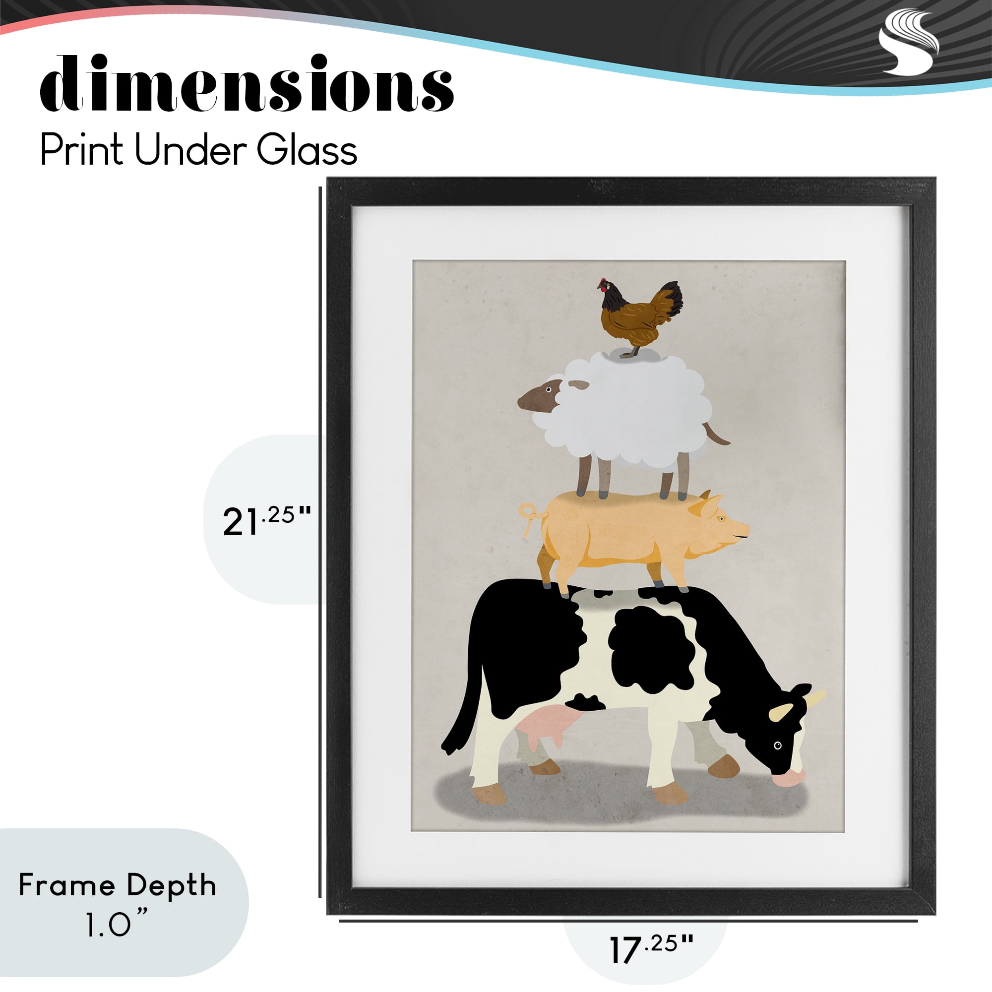 Stupell Industries Farm Stack over Beige Black Framed Print Under Glass, design by Marcus Prime