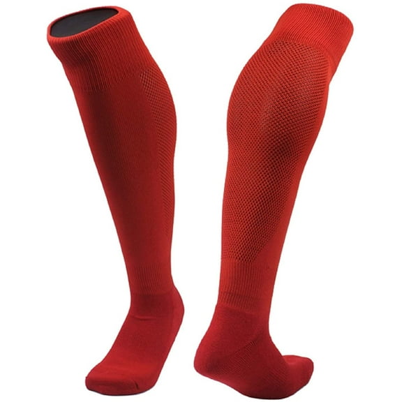Lian LifeStyle 1 Pair Exceptional Knee High Sports Socks for Soccer, Softball, Baseball and many other Sports XL0005 Size M Red