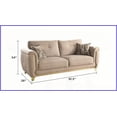 thumbnail image 3 of Leena Contemporary Beige Upholstered Sofa with Gold Accents - Solid Wood Frame for Living Room, 3 of 5