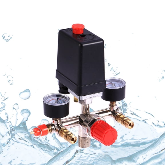 FELTECHELECTR Air Compressor Pump Pressure Regulator Switch with Gauge for Power Saving Use