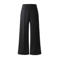 thumbnail image 3 of GXWEA Girls' Pants & Capris Tween Solid Smooth Woven Flowy Suit Pants Wedding Guest Daily Bottoms(12-13 Years,Black), 3 of 3