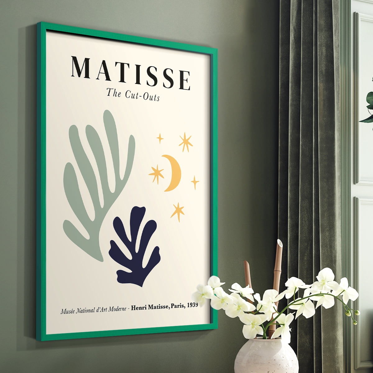 Matisse CCCLXIX in Green Solid Wood 11 x 14 Framed Print