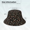 thumbnail image 3 of Balery Flower Pattern On Black Sombreros para el sol para hombre y mujer, sombrero de pescador con UPF 50+, 3 of 6
