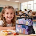 thumbnail image 4 of Kuiaobaty Cat Paw Print Kids Backpack Set of 3 Large Capacity Backpack and Lunch Box Set with Cup Holder Roomy Sturdy Bookbag with Pencil Case with Zipper for School Hiking, 4 of 7