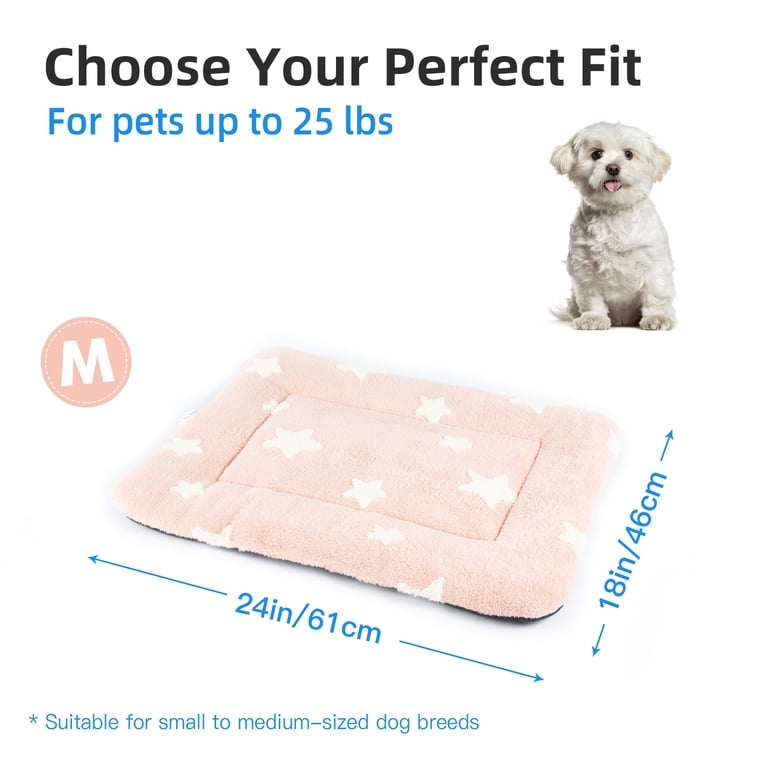 Pawtasy Dog Crate Mat, 24"x18" Pink Star Pattern photo 3