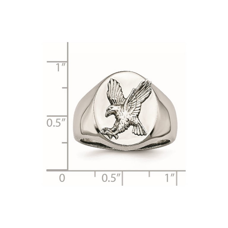 18.86mm Stainless Steel Polished With 925 Sterling Silver Rhodium