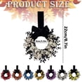 thumbnail image 3 of Halloween Wreath, Halloween Swags Wreaths, Black Cabinet Hanging Wreaths, Halloween Candle Rings for Front Door Home Wall Decor Party Outdoor Indoor Halloween Decorations, Purple, 3 of 6