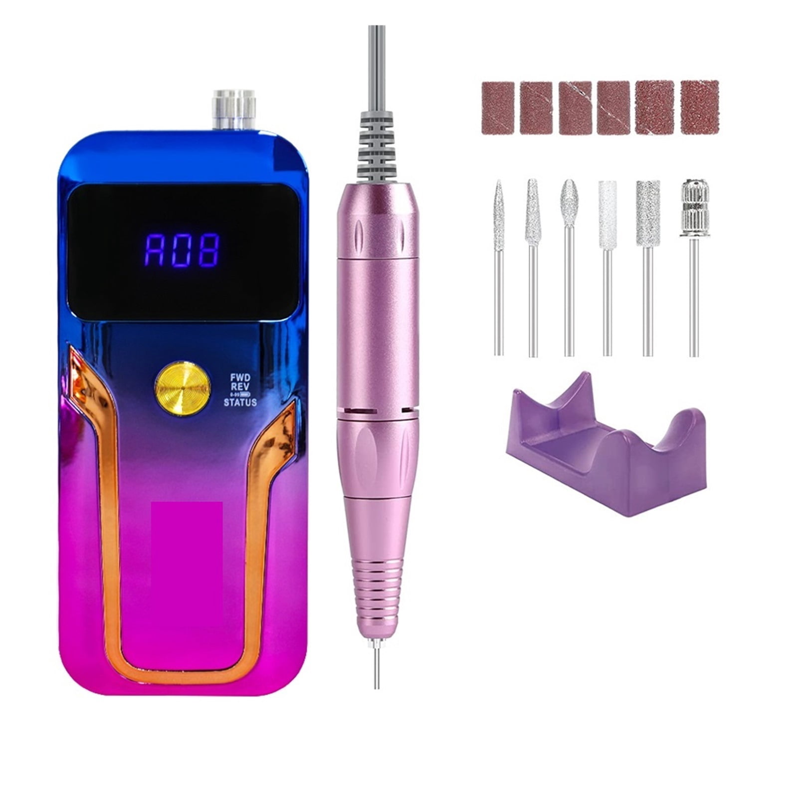 Portable Professional Nail Drill 35000 RPM Rechargeable Drill Set Gel Polish Remover Milling Cutter Wireless Manicure Machine