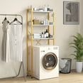 thumbnail image 3 of Topbuy Over The Toilet Storage 3-Tier Bathroom Space Saver Organizer with Adjustable Bottom Bar to Fit Most Toilets White + Gold, 3 of 9