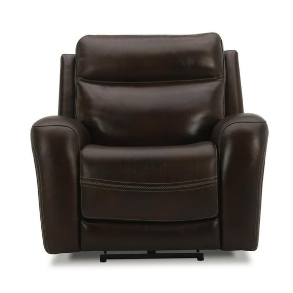 Liberty Furniture Blair Transitional Leather Power Recliner in Brown