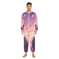 thumbnail image 3 of FORMRS Onesies Pajama for Adults Unisex Hoodie Winter Jumpsuit One Piece Sleepwear, Sizes S-2XL, Pixel Floating Hearts, 3 of 7