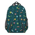 thumbnail image 3 of Dog Paw Print and Bone Teal Pattern Cute School Backpack Bag with Padded Back and Adjustable Shoulder Straps 16.9 X 12.6 X 5.9 Inches, 3 of 5
