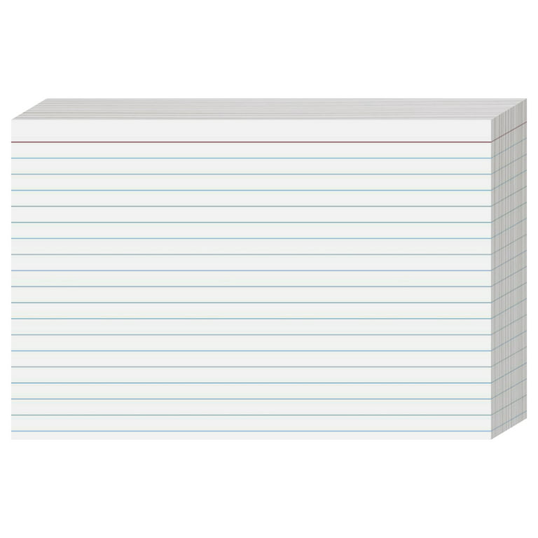 5 inch x 8 inch Ruled Index Cards, Thick and Heavyweight White 80lb (216 GSM) Cover Stock | Great for Notes, Lists, Schedules | 100 Cards per Pack