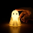 thumbnail image 4 of Halloween Night Light, Mini Glowing Ghost Decoration, Funny Whimsical Holiday Ornament, Cute Resin Tabletop Decor for Nightstands, Bookshelves, Mantels and Desks, Halloween Home Decor Gift, 4 of 7