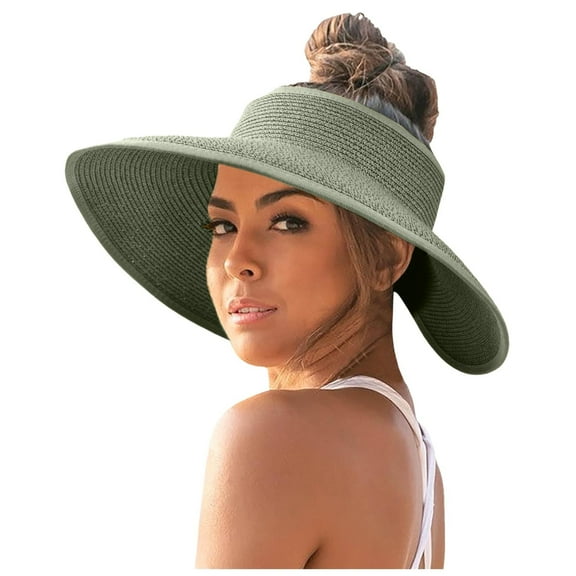 Womens Sunshade Hat Korean Edition Women Open Top Big Sunscreen Sun Hat No Top Foldable Hat