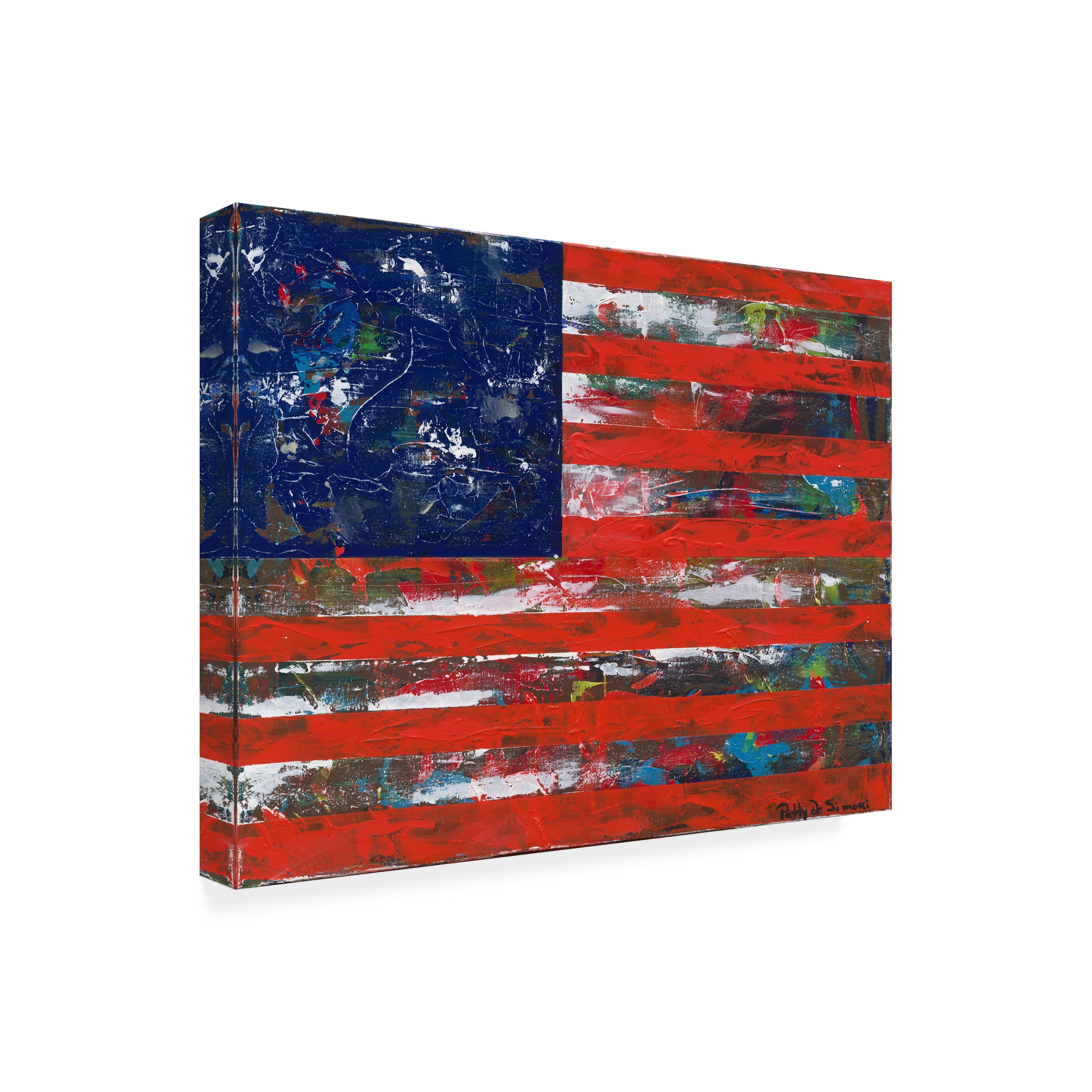 Patricia Alvez 'American Flag' Outdoor Canvas 18x24