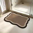 thumbnail image 5 of OCCOA Wavy Edges Diatomaceous Earth Bath Mat, Quick Absorb Non-Slip Shower Rug, Soft Neutral Brown Entry Mat for Bathroom Floor Holiday Home, Multicolor, 5 of 6