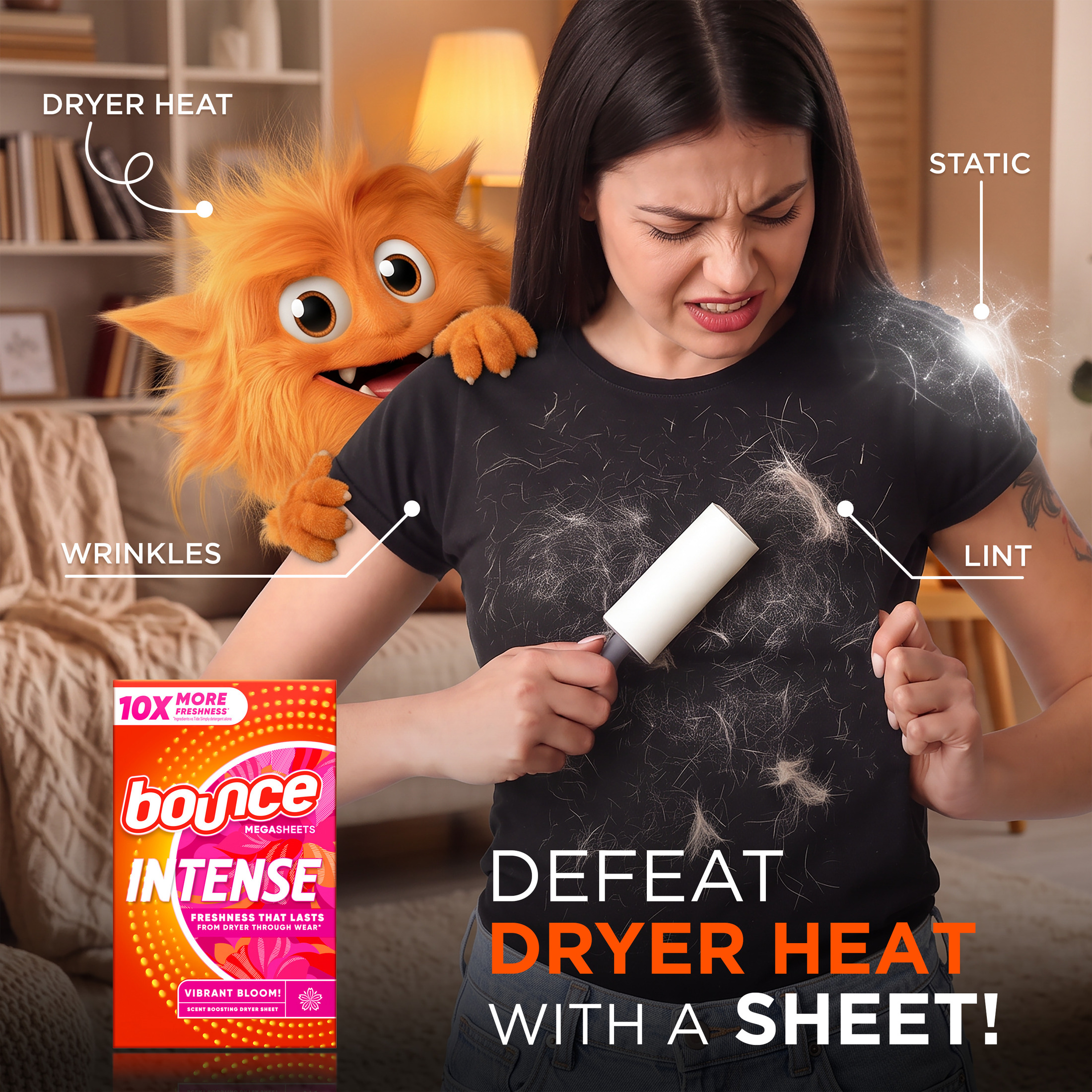 Bounce Intense Dryer Sheets, Vibrant Bloom Scent, 60 Count photo 2