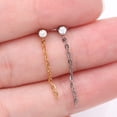 thumbnail image 4 of Implant Grade Titanium Sparkle Gem Long Chain Dangle Internally Threaded Labret, 4 of 5