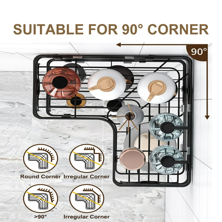 PHANCIR 5-Piece Corner Shower Caddy, Black Stainless Steel photo 2