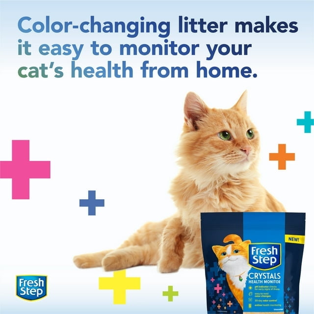 Fresh Step Crystals Health Monitoring Cat Litter Unscented 14 lbs total 2 Pack of 7lb Bags Package May Vary