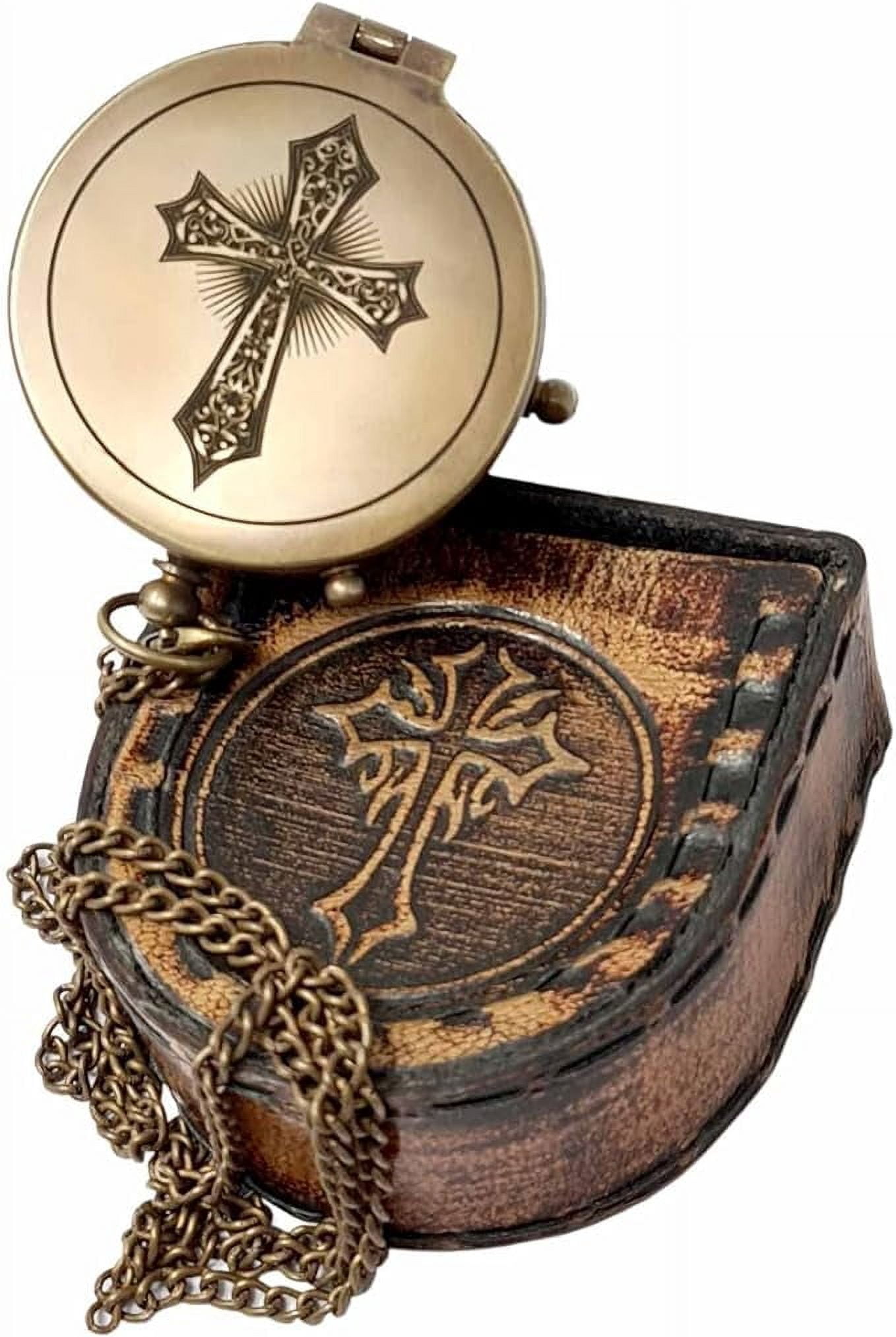 Maritime Treasures Instruments Brass Compass Engraved Gift for Son, Grandson, Daughter, Baptism, Confirmation Communion Godson Church Graduation Day Juasha1-9B